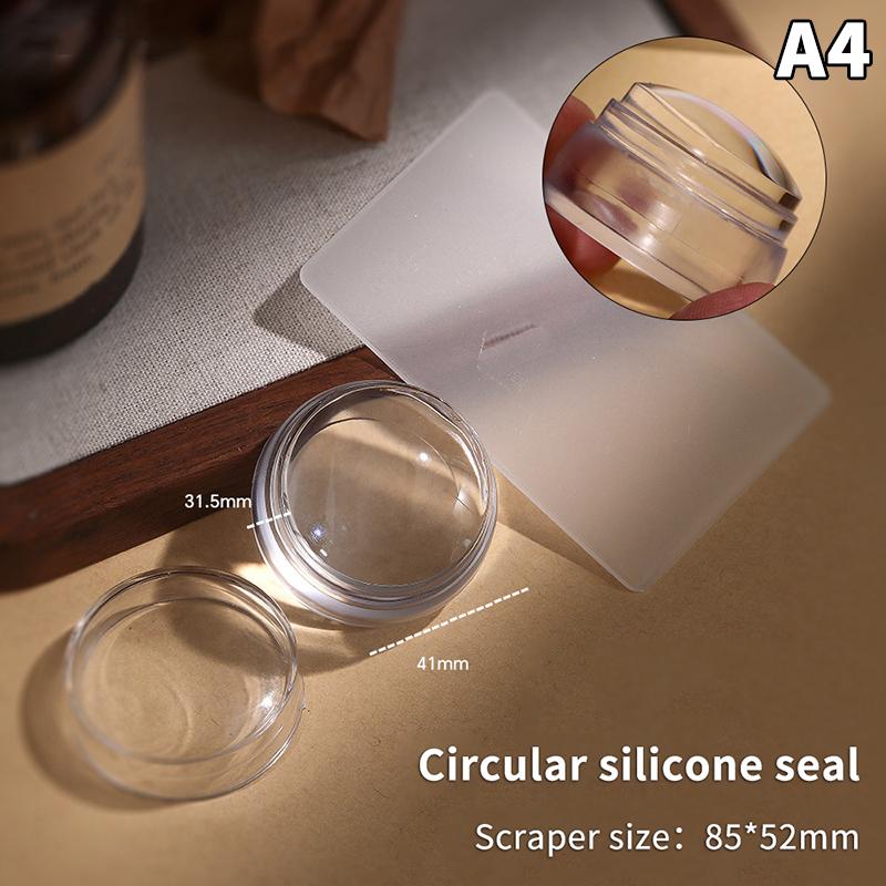 Silicone Transparent Nail Art Stamping Kit French For Manicure Plate Stamp Polish Stencil Template Seal Stamper Scraper
