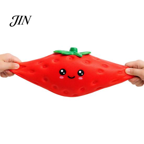 Sensory Stress Toy Cartoon Strawberry Relief Toy, Giant Squeeze Fake Management Fruit Fidget for Home Office School Anxiety
