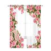 Blush Pink Rose Blossom Floral Bouquet Pure White Soft Tulle Transparent Drapes for Living Room Ornamentation Window Panel Curtain Ideal for Bedroom