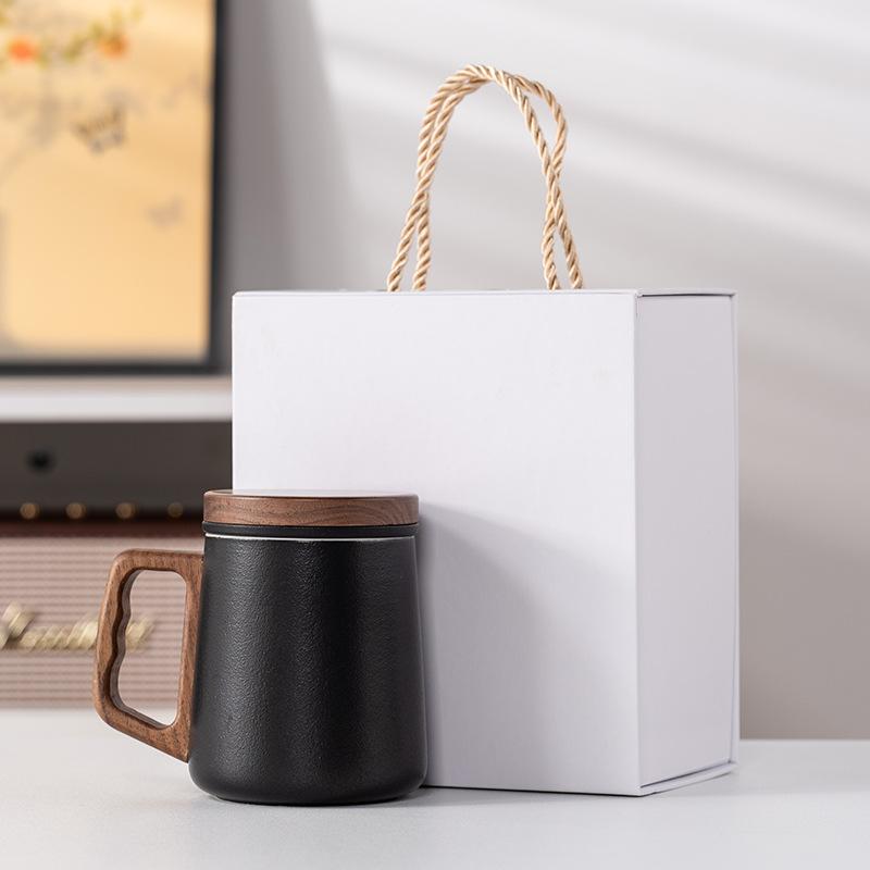 High-grade mug ceramic tea separation tea cup drinking cup with lid filter office cup gift box gift