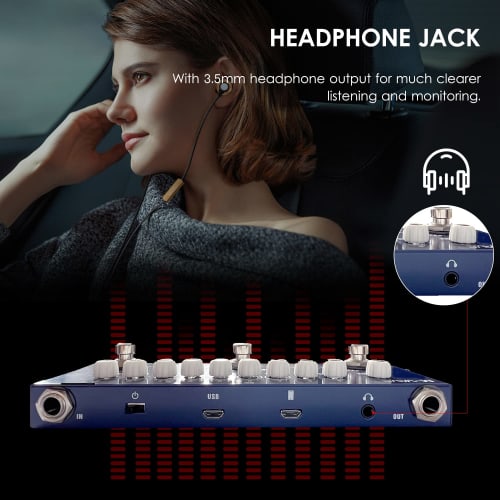 ZEYUAN CUBE BABY Portable Multi-Function Bass Composite Effect Pedal with Music Playback, Phone Recording, and Audio Interface Functions