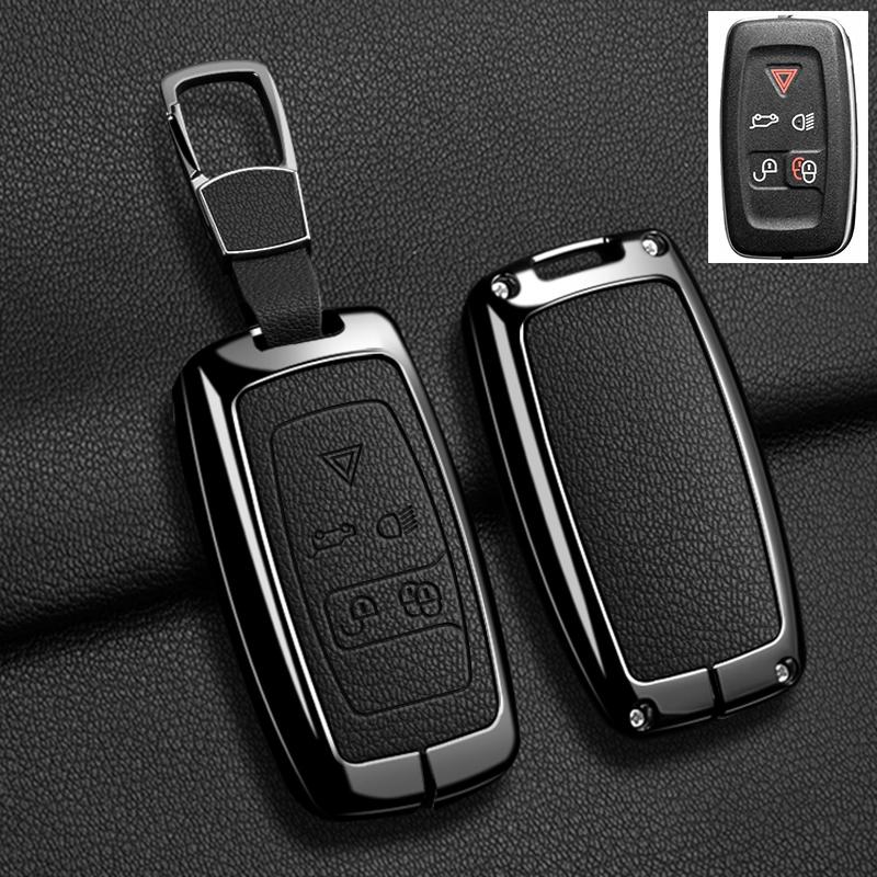 Car Key Case Cover For Land Rover Sport Freelander Discovery 4 Range Rover Sport LR4 2010-2012 Zinc Alloy Leather Auto Keychain