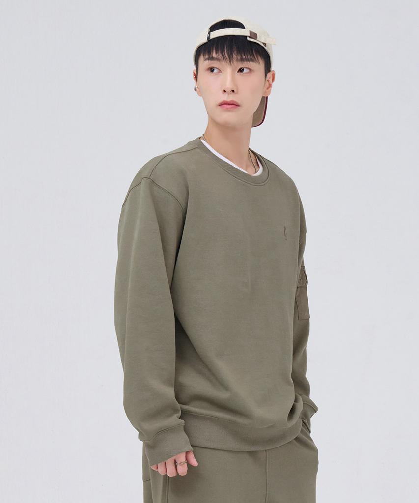 CHASECULT Men'S Sleeve Pocket Sweatshirt - Khaki
