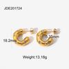 New Chunky Stainless Steel Gold Plated Earrings For Women Irregular Pearl Zircon Paved Thick Statement Earring Jewelry