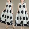 DIMANAF New 2026 Women Plus Size Summer Lady Long Dress Black Vest Sleeveless Loose Oversize Maxi Floral Print Sundress Beach Clothing