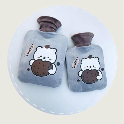 Kaaipee Mini Hot Water Bottle with Cute Cover, Eco-Friendly Refillable Hot Water Bottle, Small Size, Cold Weather Protection, Relieves Fatigue, Perfec