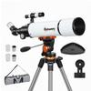 Astronomisches Teleskop 80mm mit AZ-Montierung, 2 Okularen und Smartphone-Adapter, 92x92x130 cm, Weiß und Schwarz
