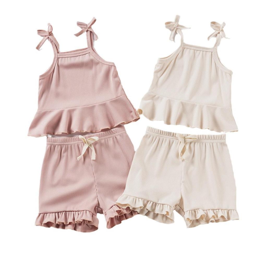 Sada tílka s volánky a šortek - Letní outfit pro miminko