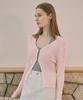VLETI Summer V-Neck Hook Front Ribbed Bolero (Powder Pink)