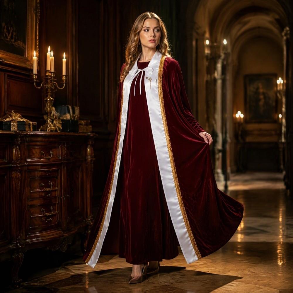 Burgundy Velvet Cloak Wine Red Cosplay Cloak Prince King Cape  Theme Party