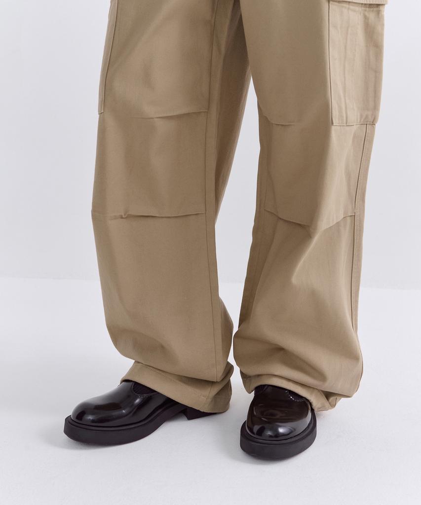 MUSINSA STANDARD WOMAN Women'S Fleece-Lined Wide Cargo Pants [Beige]