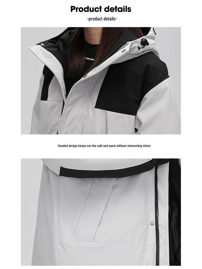 Unisex Hooded Winter Down Jacket 2025: Workwear-Inspired, Thick, Warm, Cold-Protective Outerwear for Skiing