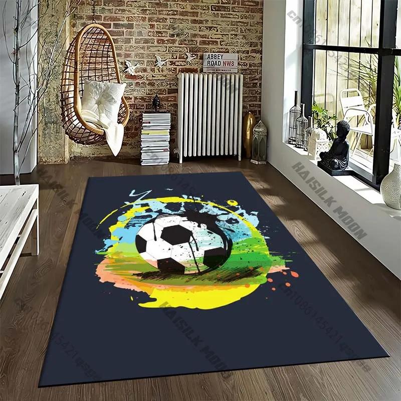 15 Size Football Sports Cartoon Pattern Room Rug Street Fashion Carpet for Bedroom Living Room Floor Mat Non-Slip Chair Rug Gift