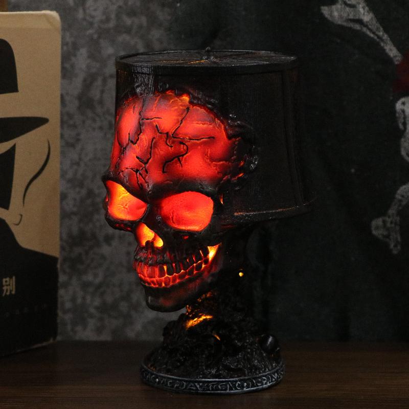 Halloween Gothic Skull Lamp Usb Plug Lava Skeleton Decorations For Home Desktop Ornaments Gift
