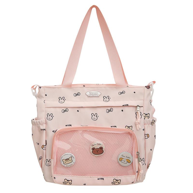 Прозрачная большая вместительная сумка-тоут женская сумка через плечо с мультяшным — фото 26