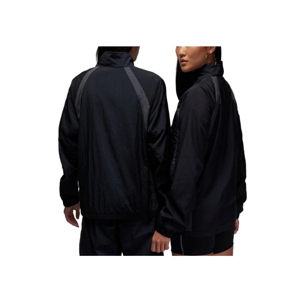 Jordan Logo Print Contrast Collar Zip Jacket Unisex Jacket Black DX9368-011