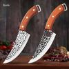 Kitchen Knives Cleaver Meat Chopping Vegetables Butcher Boning Knives Wood Handle Chef Knife Hand Forged Blade with Finger Hole