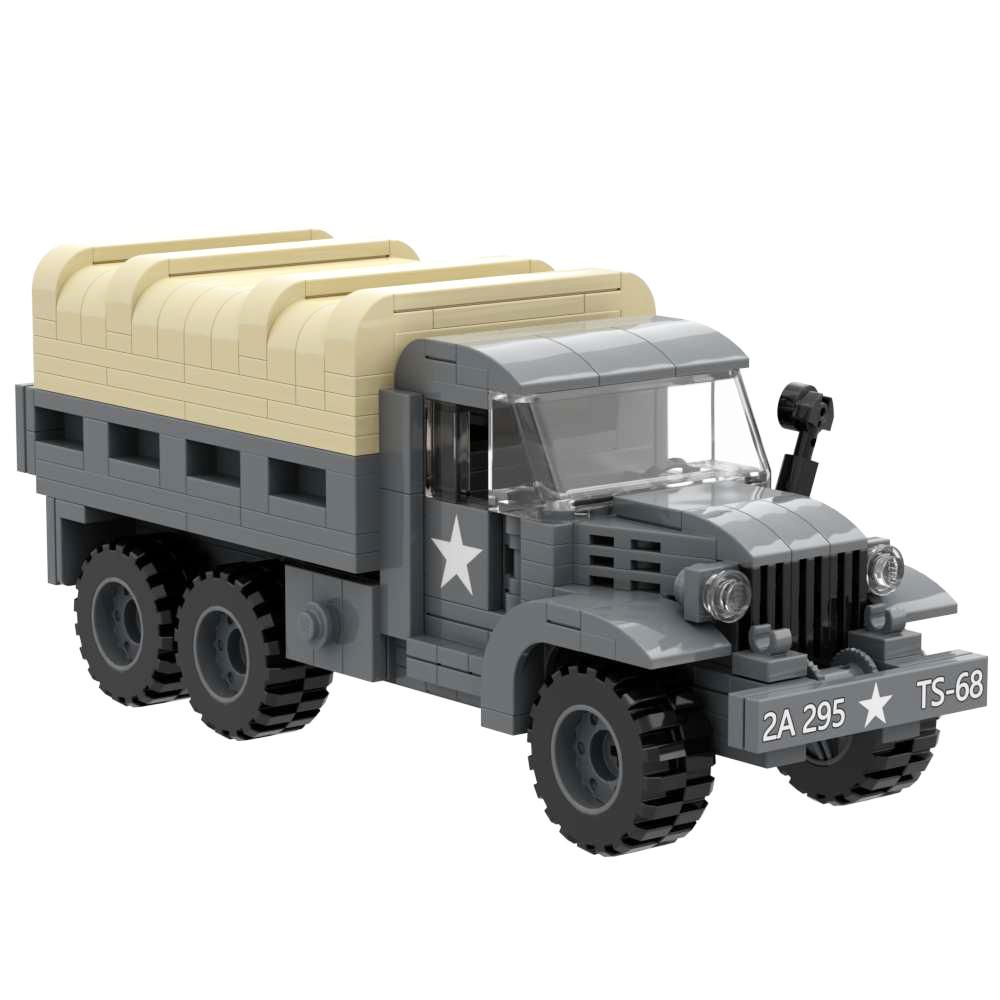 Military Weapons Building Blocks Toy WW2 Truck M35A2 M923 GMC CCKW M3A1 Half Track Personnel Carrier 2 Soldiers War Bricks Gifts