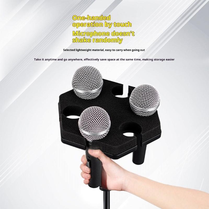 Multiple Hole Mics Storage Organizers With AntiShock Design Lightweight Space Saving Solution For Wireless Cord Microphones