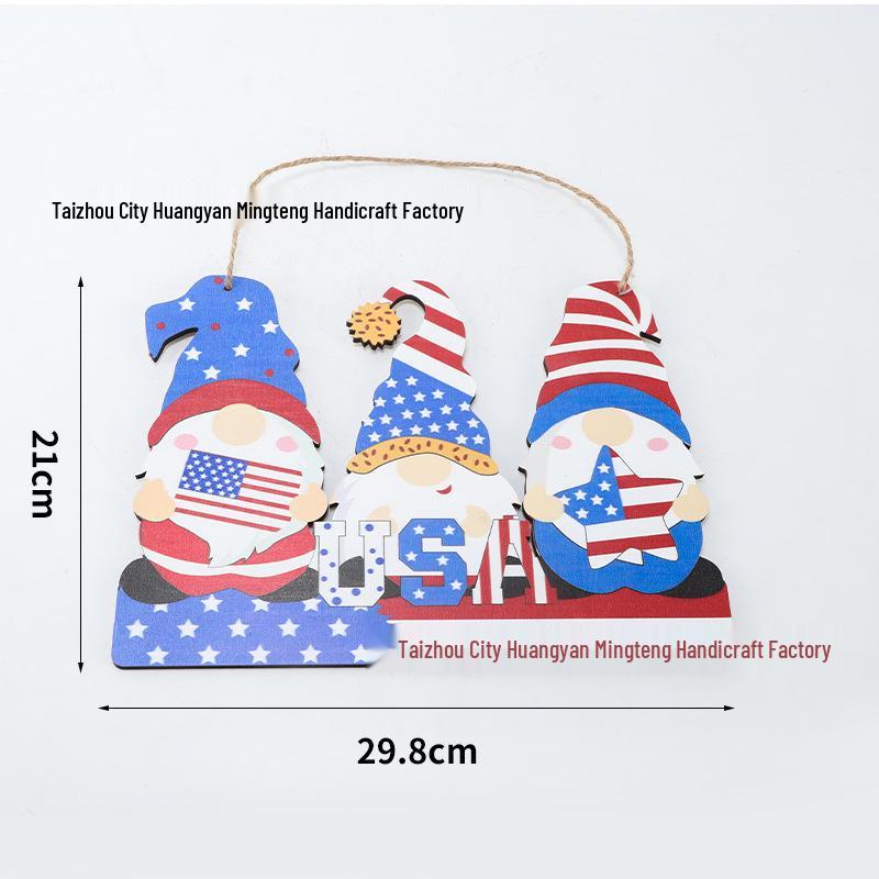 USA Independence Day Wooden Welcome Door Sign - National Day Decoration