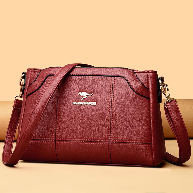 Mäkká pravá kožená taška cez rameno pre ženy Crossbody tašky Ležérne dámske kabelky Messenger taška