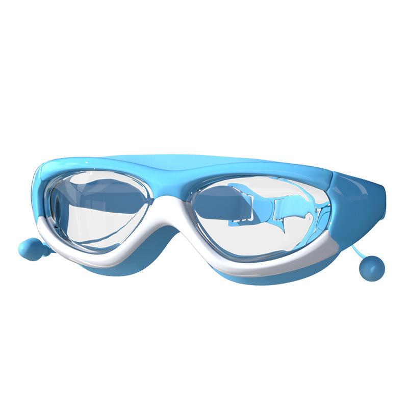 Jiehu children's swimming goggles anti-fog high-definition waterproof anti-fog children's diving goggles large frame racing swim goggles for boys and