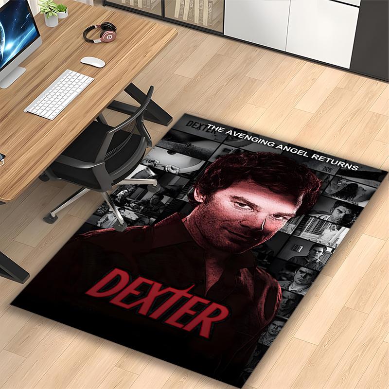 1pc Dexter Dark Portrait Printed Chair Rug for Home Office Use, Living Room Kitchen Game Room Area Carpet