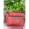 Bolsa Mensageiro para Laptop de Couro Genuíno Marrom Vintage e Bolsa de Ombro Masculina