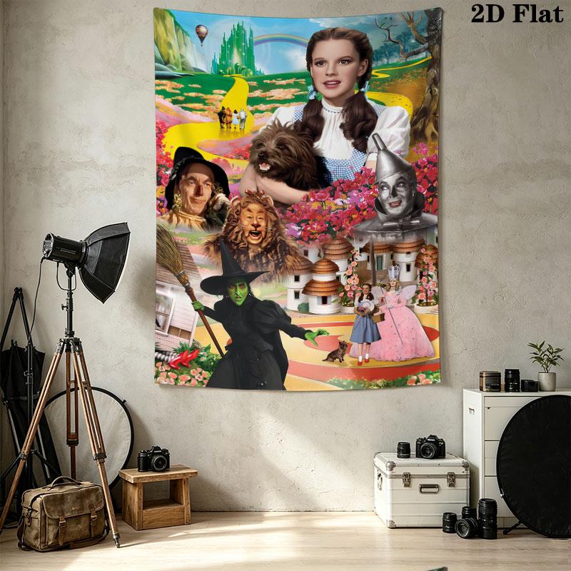 The Wizard Oz Wall Tapestry Aesthetic Wall Hanging Printed Fabric Blanket Decorative Tapestries For Bedroom Living Room Home Decor