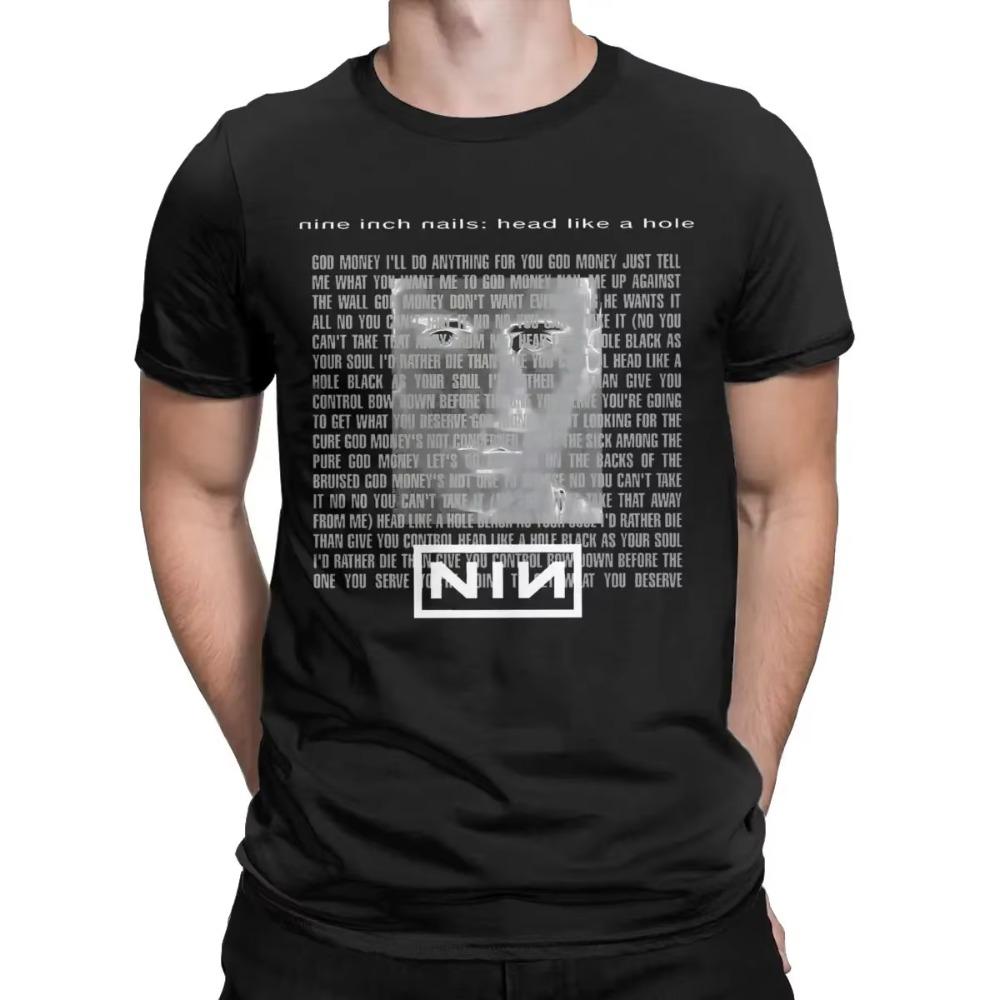 Nyhet Nine Inch Nails NIN T-skjorte Menn Rund hals Bomulls T-skjorter Kortermet Tees Pluss Størrelse Klær