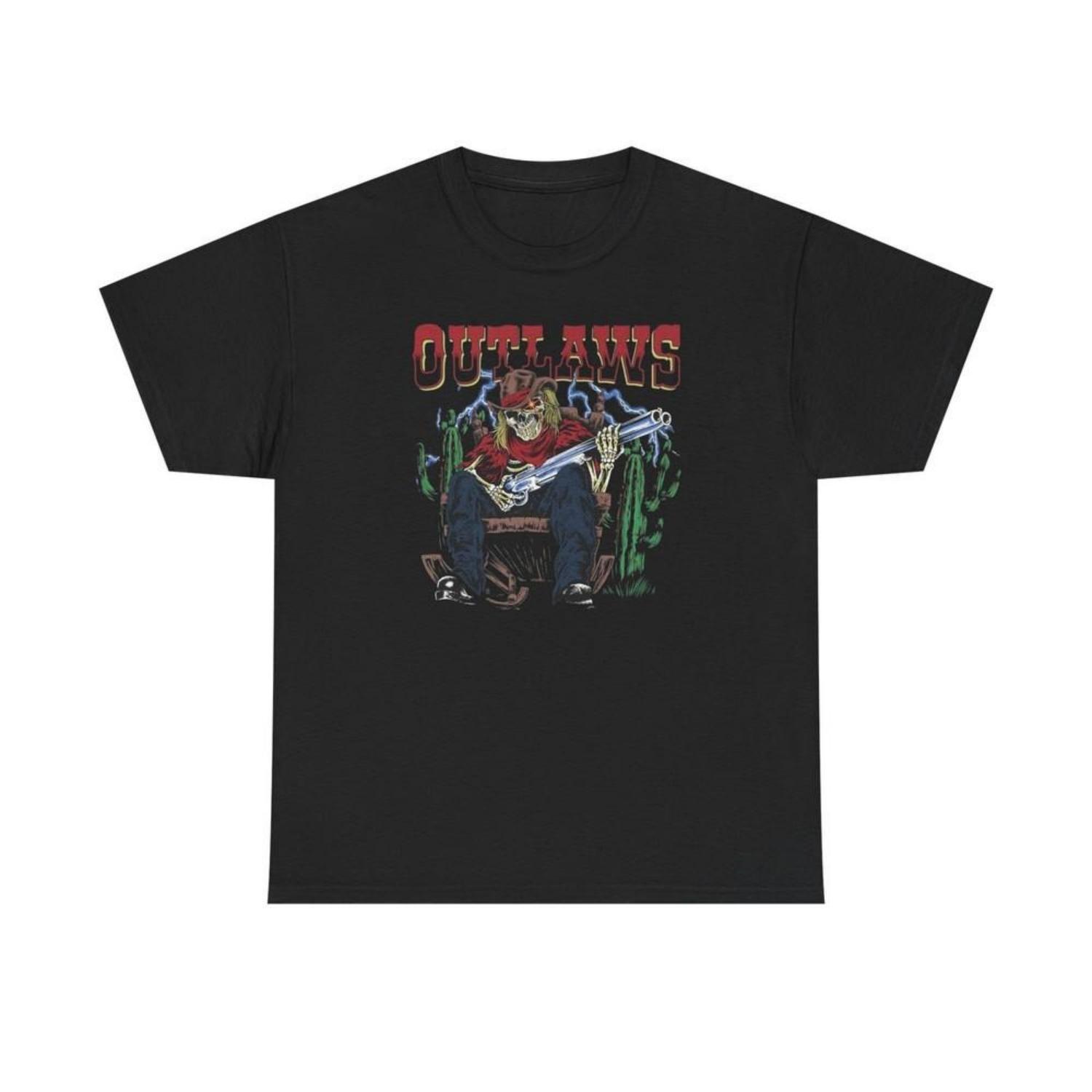 

Outlaws Shotgun Ретро Графическая Футболка Унисекс Плотный Хлопок Новая Подарок Унисекс Футболка S