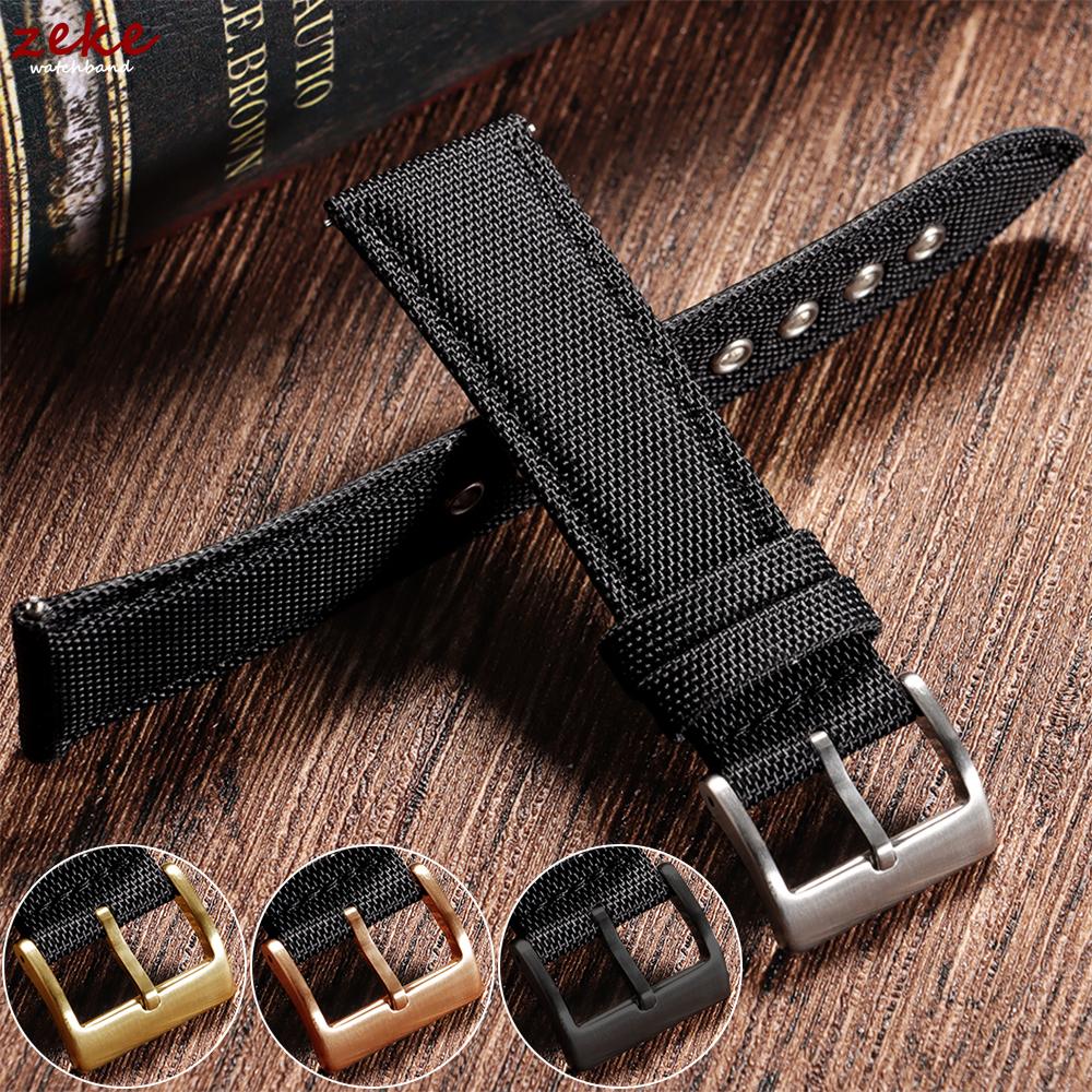 Sailcloth Watch Strap Matte Buckle Bracelet 22mm for Seiko Business Nylon Leather Waterproof Belt Men Women Quick Release Bands
