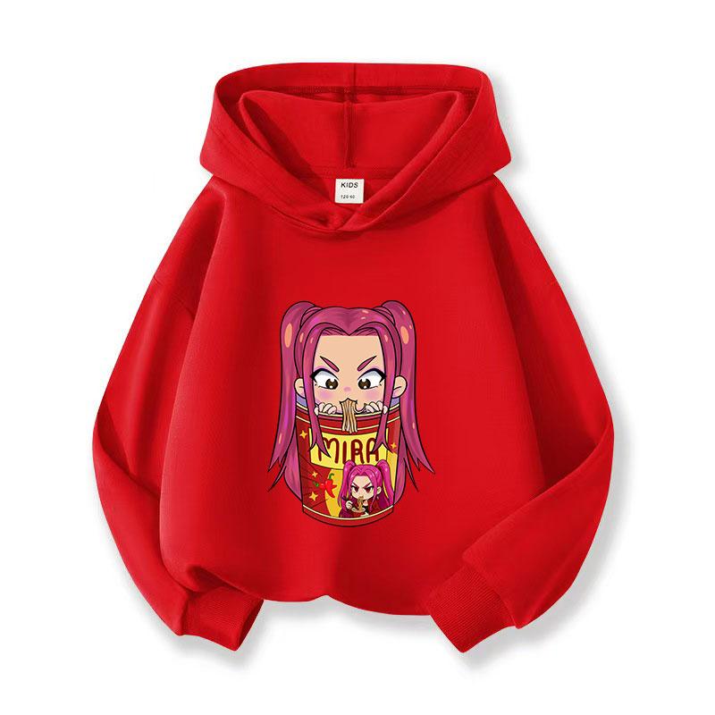 2025 Witcher Team New Children's Fashion Street Style Hoodie Casual Versatile Cartoon Printed Girls' Hoodie Sportswear