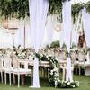 2 Pcs Elastic Snow Gauze Chiffon  Curtains For Wedding Arch Swearing Background Photo Photography