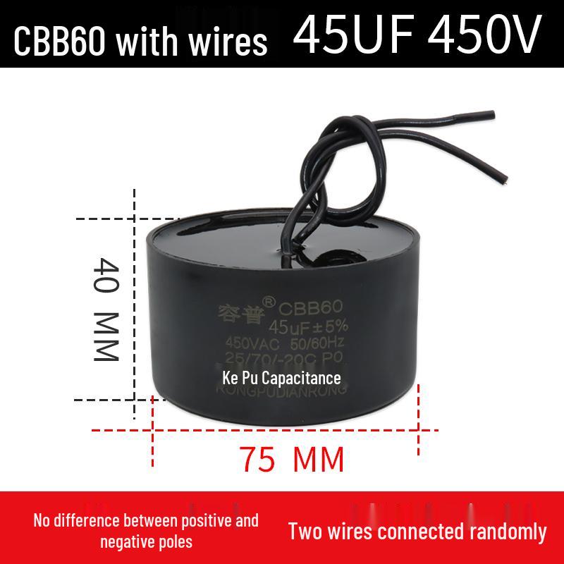 CBB60 Stainless Steel Oil-Immersed Water Pump Capacitor (30-70UF, 450V)