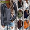 Women's Fashion Casual Solid Color Print Long Sleeve Hooded Hoodies & Sweatshirts International Design