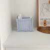 1Pcs Ins Korean Style Quilted Checkered Fabric Storage Basket Cosmetics Suntries Storage Box Home Simple Desktop Organizing Basket
