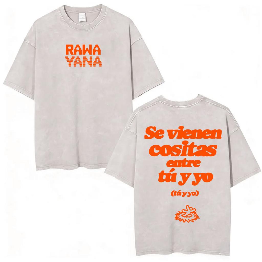 Magliette Vintage Lavate Uomo Donna Moda Hip Hop Pop Musica T Shirt Casual Larga Manica Corta Rawayana Veneka Band Album