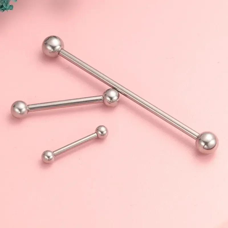 1/10pcs F136 Implant Grade Titanium Internal Thread Barbell Straight Piercing 14G 16G Bar Tongue Nail Lip Industrial Anodized