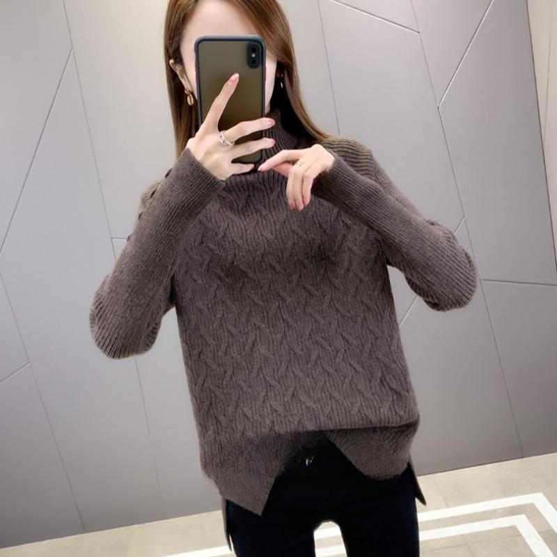 Autumn and Winter Thick Warm Turtleneck Knitted Sweater Women Loose Slim Fit Pullover Women's Sweaters Elegant Solid Fashion Lady Casual Jumpers 25272