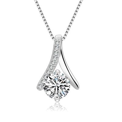 BE Necklace for 925 Platinum Venetian Mother [DECISIVE FEARLESS] Women, Silver, Zirconia, Plating, Hypoallergenic, Accessory, Ribbon, Chain, Simple,