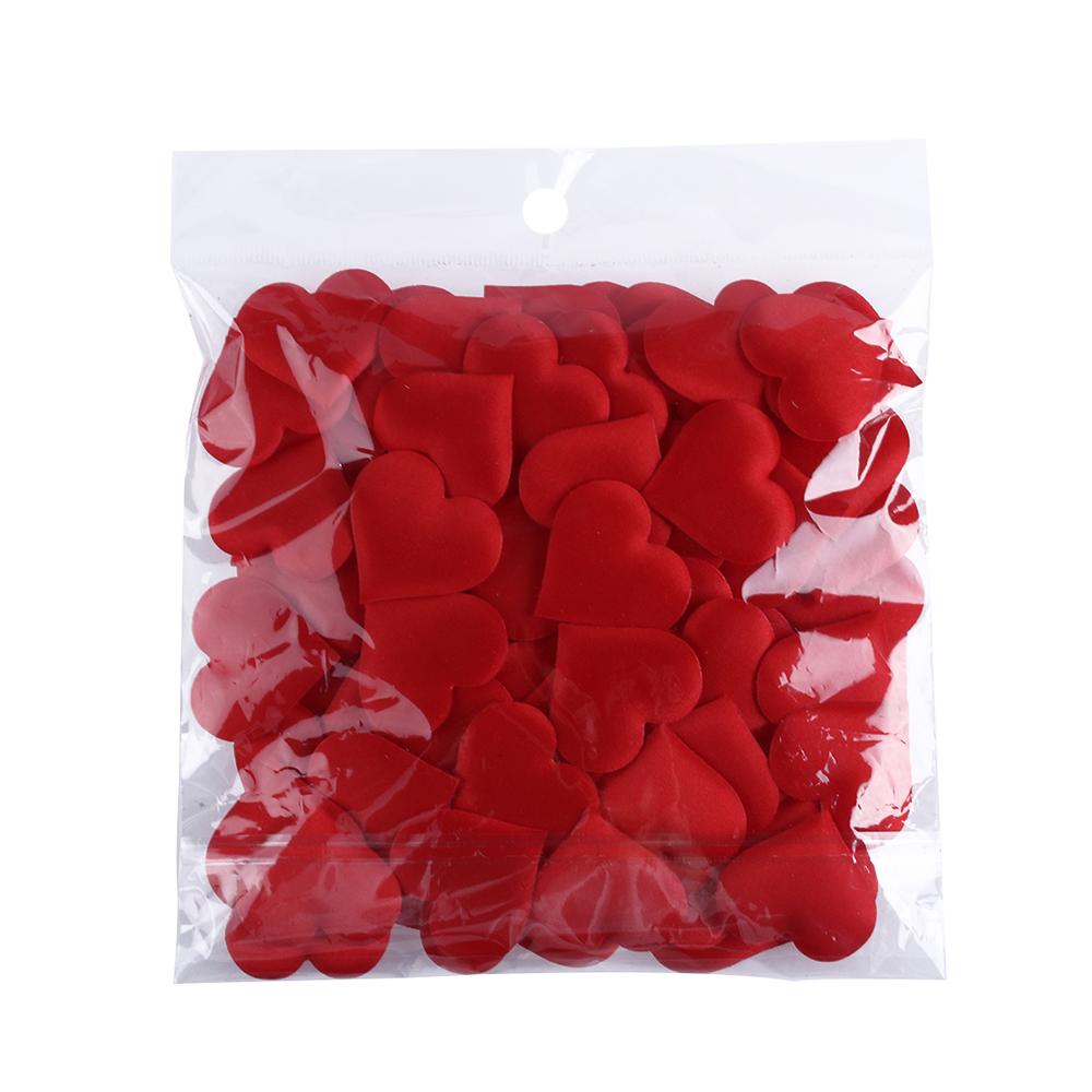 100 Pezzi Confetti in Tessuto Imbottito Petali da Lancio Cuore d'Amore Romantico Spugna Tavola Sposa Matrimonio Festa di San Valentino Decorazione