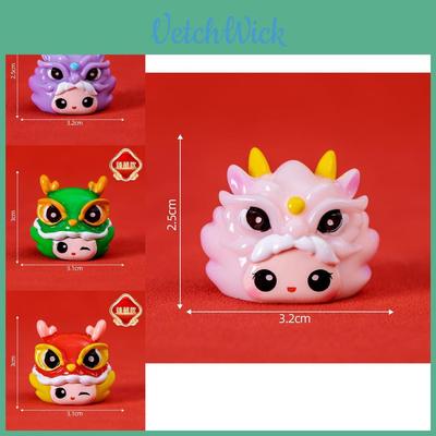 Adorable Year Of The Dragon Resin Figurine Cute Cartoon Desk Decor In Multiple Colors