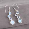 Milky Opal Gemstone 925 Sterling Silver Handmade Jewelry Bezel Set  Earrings 2" EE-161-16