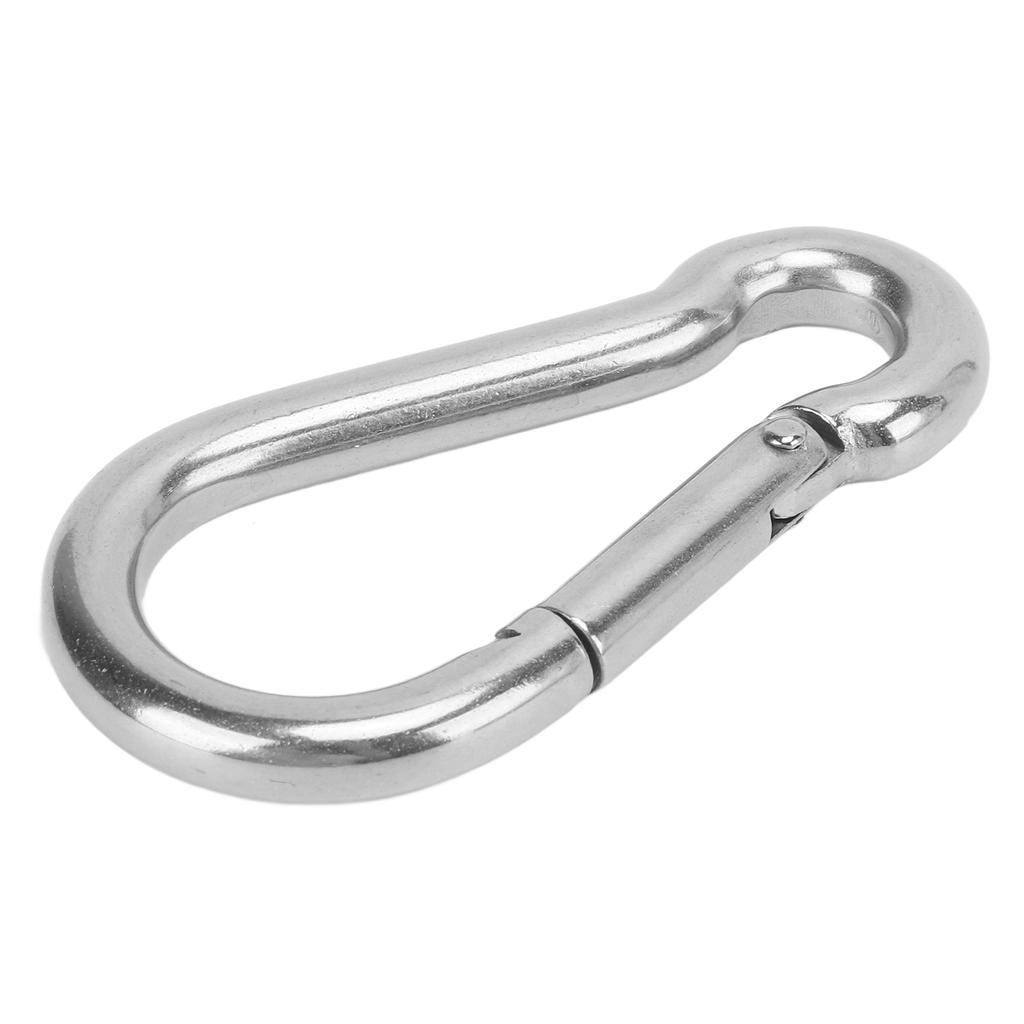 12er Set Edelstahl Federkarabiner Rostfester Schlüsselanhänger Schnellverbindung Schloss Schnalle 8x80mm