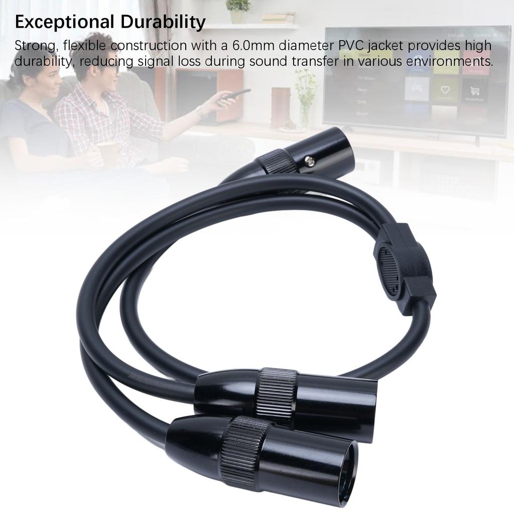 3 Pin XLR Male to Male XLR Cable Y Cable Balanced Microphone Cord Sound Adapter XLR Y Splitter