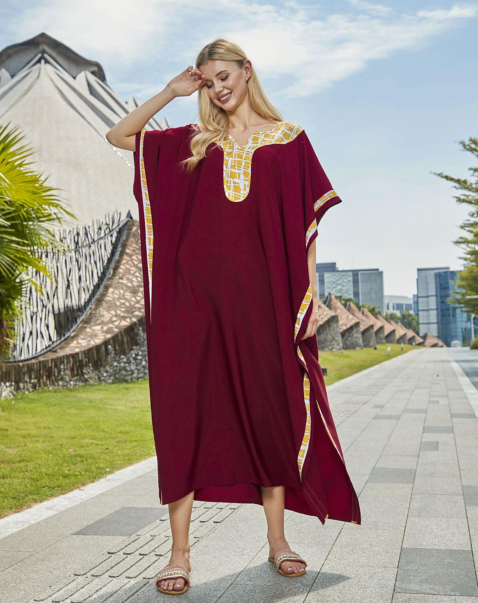 

Полиэстеровый цветной халат-кимоно - 6 цветов One Size вино красного