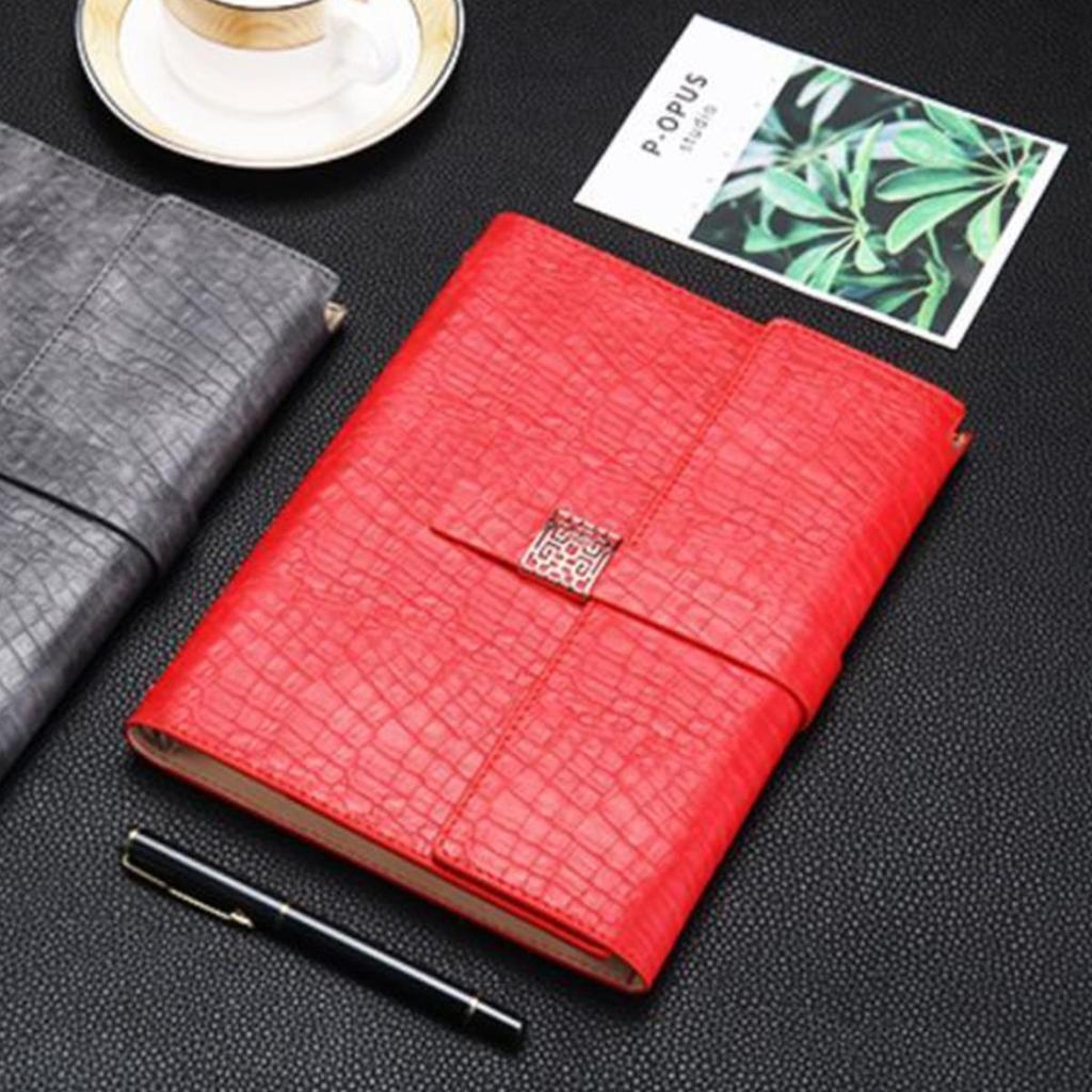 Leder A5 Schnalle Studenten-Fachnotizbuch, Business Loseblatt-Notizblock, Tagebuch, Arbeitsbesprechungs-Protokollbuch, Reisetagebuch, austauschbare Innenseiten