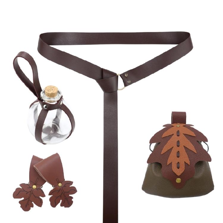1 Set Medieval Renaissance Costume Set Belt Potion Bottle Mug Holder Skirt Hikes Halloween Renaissance Accessories