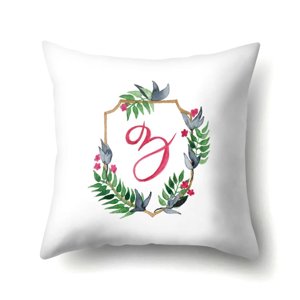 Creative Wreath Letter Pillowcase Office Cushion Cover Living Room  Waist